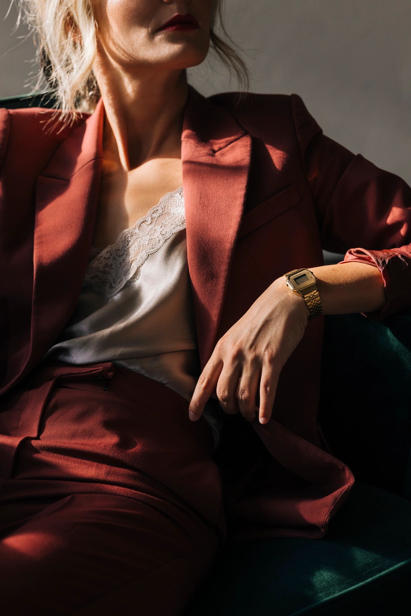 Burgundy Cropped Jacket